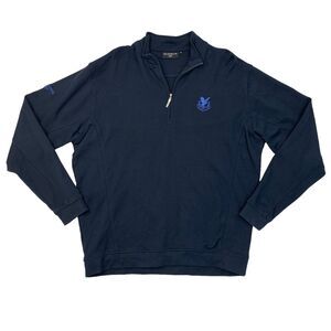 Glenmuir Sweater Mens XL Extra Large Navy Quarter Zip Mock Pullover Gleneagles
